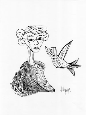 Hans Vergara-Mujer y pájaro